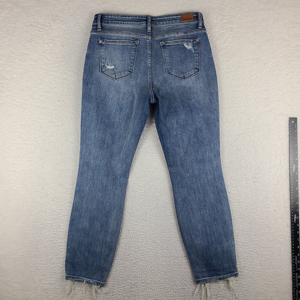 Judy Blue Jeans‎ Womens 7/28 Blue Boyfriend Fit Distress Light Wash Denim - Picture 11 of 13